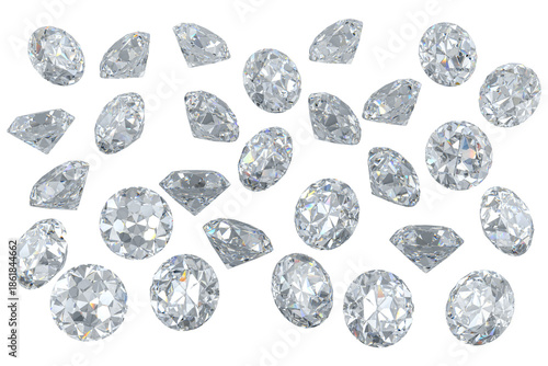 Sparkling Diamonds, clear gemstones, transparent background
