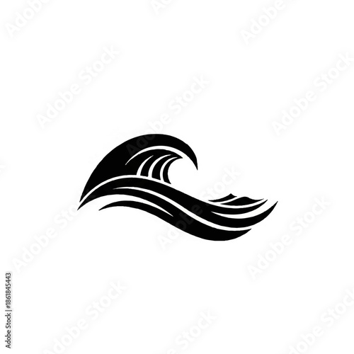 Stylized Ocean Wave Silhouette Icon