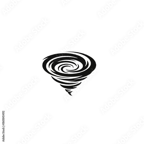 Black Tornado Swirl Icon Vector Illustration