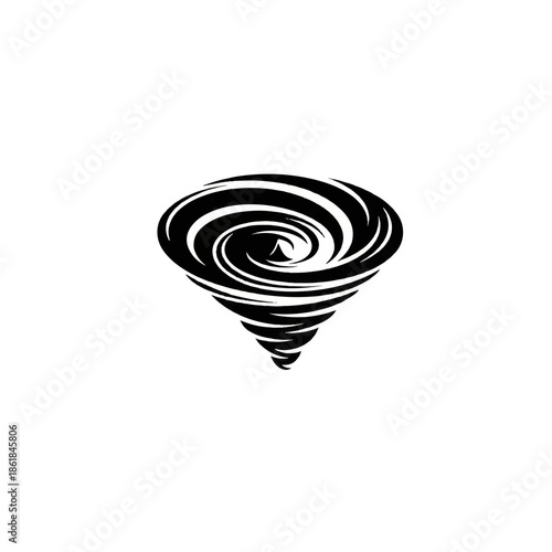 Tornado swirling vortex on white background