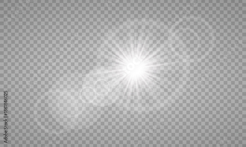 sunlight special lens flare light effect. PNG. Vector illustration transparent