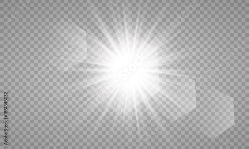 sunlight special lens flare light effect. PNG. Vector illustration transparent