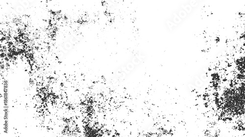 Black speckled texture on white background abstract