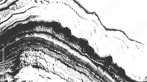 Black and white abstract textured background with layered rock formations