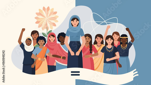 Diverse Group of People Standing Together.