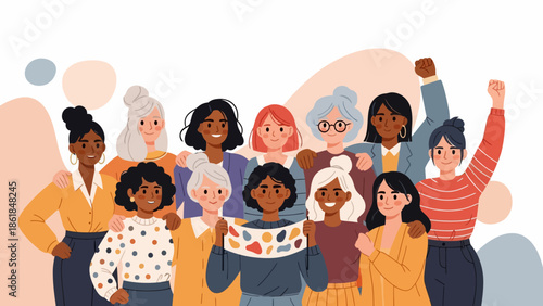 Diverse Group of Women Standing Together.