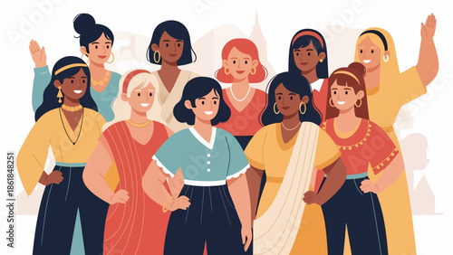 Diverse Group of Women Standing Together.