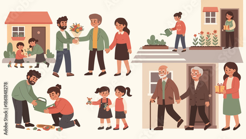 Family Members at Different Life Stages Together.