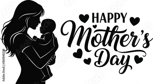 Happy mother's day isolated on transparent background
