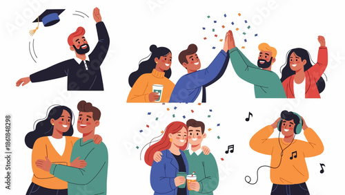 Group of People Celebrating and Enjoying Life.