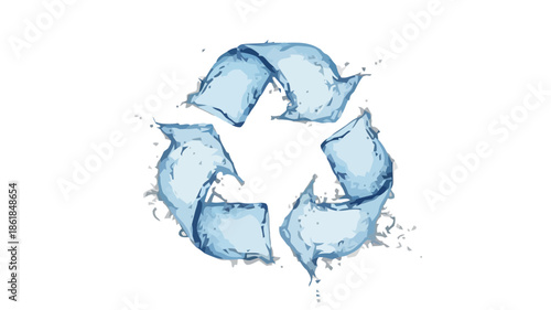 Recycling Symbol Illustrations on a White Background