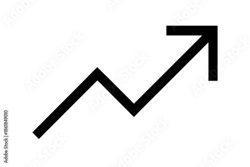upward trend graph growth chart silhouette, bar chart showing upward trend with an arrow indicating growth vector, business graph with arrow icon