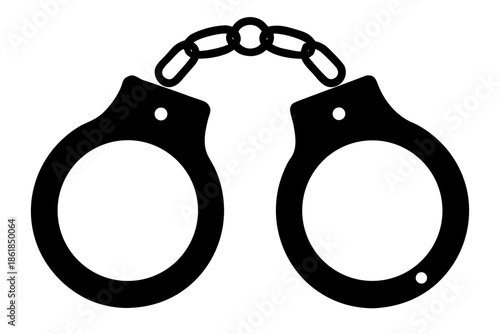 Symbolic representation of handcuffs, symbolizing justice and crime Vector, handcuffs Silhouette Vector