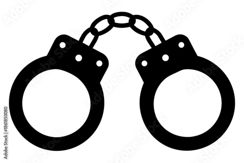 Symbolic representation of handcuffs, symbolizing justice and crime Vector, handcuffs Silhouette Vector