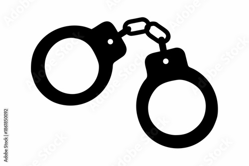 Symbolic representation of handcuffs, symbolizing justice and crime Vector, handcuffs Silhouette Vector