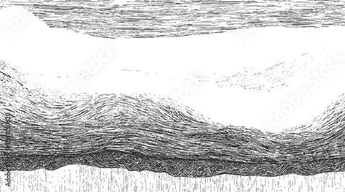 Black and white abstract textured background with wavy lines and vertical strokes