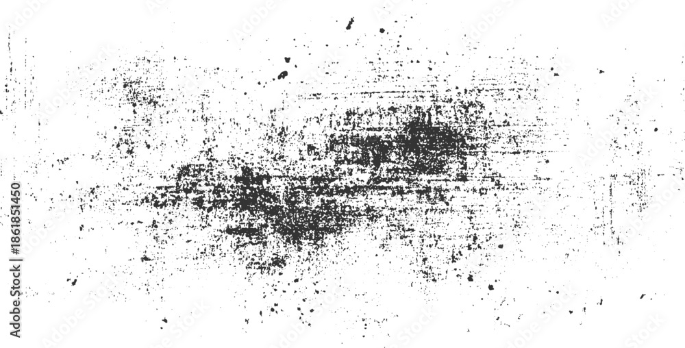 Fototapeta premium Black ink splatters and grunge texture on white background