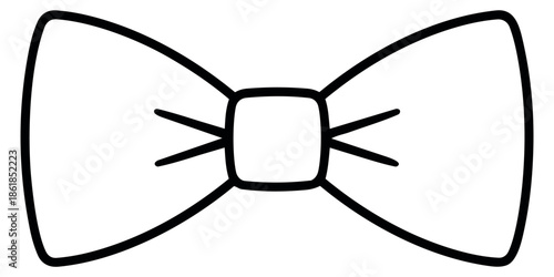 Line art illustration of a bow tie depicting a classic design for fashion and events