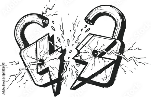 Broken pads locking together in a fierce collision