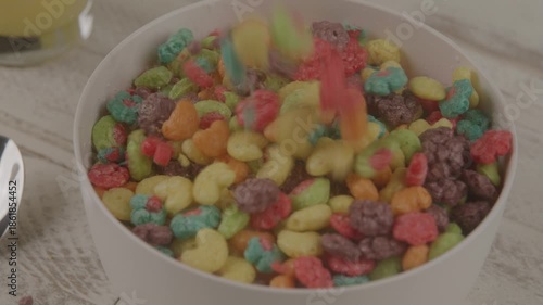 Colorful cereals for the kids healthy breakfast