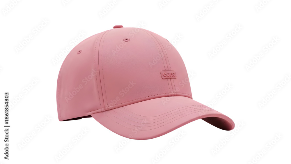 Fototapeta premium Pink Minimalist Baseball Cap with Small Logo Detail for Women's Fashion Mockup