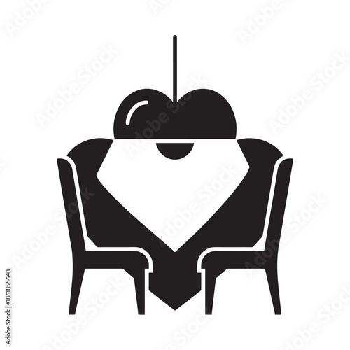 Modern minimalist lamp on two chairs in black silhouette