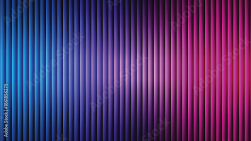 Glass ripple texture with dark gradient background and lilac light streaks. Futuristic distortion, moody abstract glow, reeded vertical blur. Vector illustration