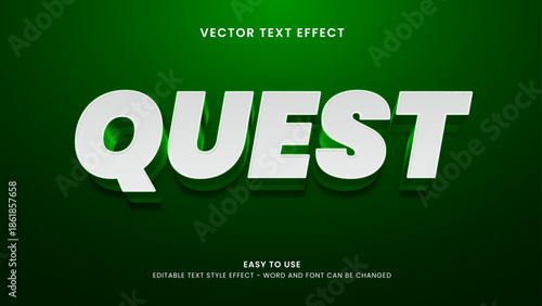 quest editable text effect 3d vector