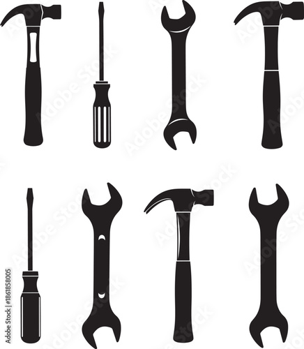 Collection of various hand tools for diy and repair work