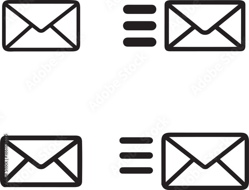 Email merge or mail merge icon illustration