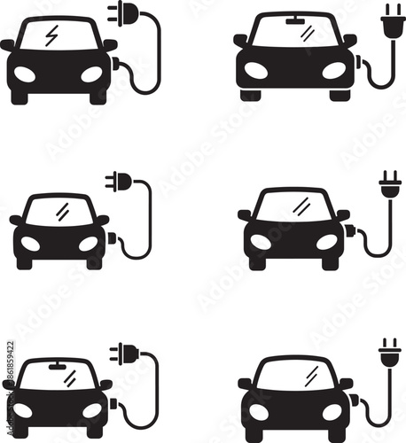 Electric vehicle charging methods and connector types illustration