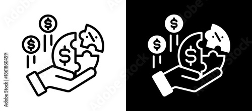 Dividend whiteblack icon