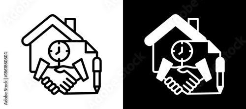 Rental Agreement whiteblack icon