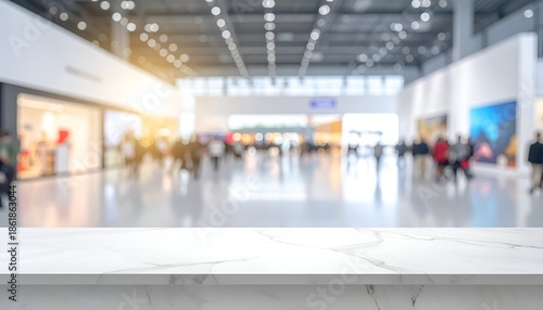 Wallpaper Mural A blurred view of a spacious modern indoor area filled with people and natural light Torontodigital.ca