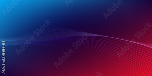 Blue purple red gradient mesh abstract background with wavy blended lines nice for wallpaper or banner
