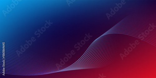 Blue purple red gradient mesh abstract background with wavy blended lines nice for wallpaper or banner