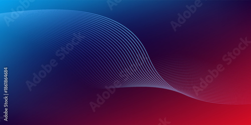 Blue purple red gradient mesh abstract background with wavy blended lines nice for wallpaper or banner