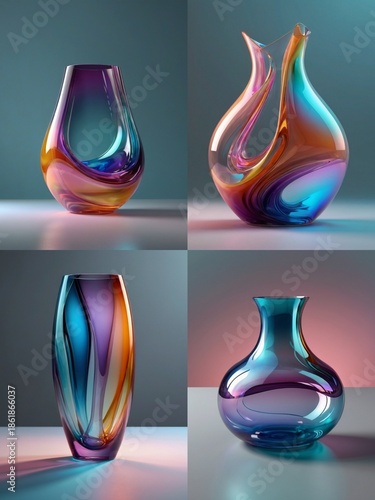colorful glass vases