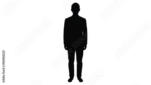 Full body silhouette of a man in a suit businessman