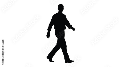 Silhouette of a Man Walking in Business Attire black