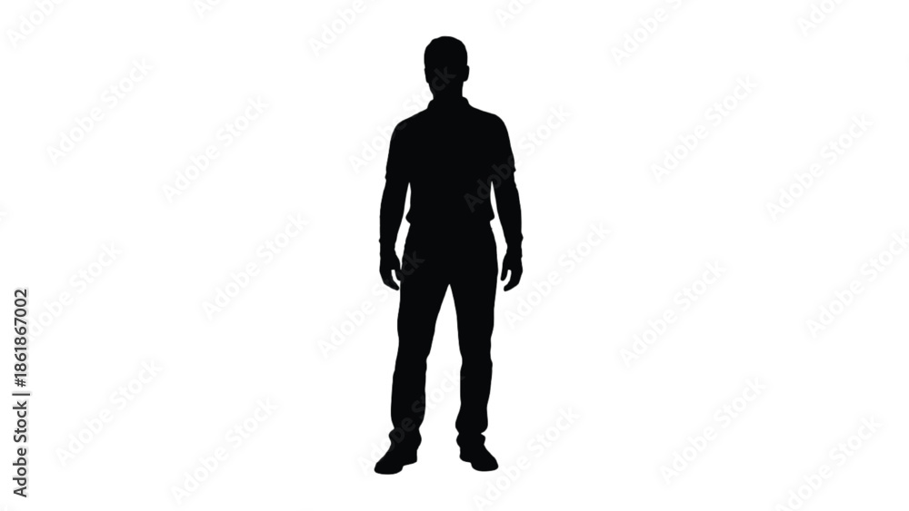 Obraz premium Silhouette of a person standing with hands in pockets