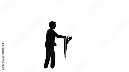 Silhouette of a Person Whisking Eggs in a Bowl