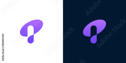 Abstract P letter logo design, minimalist and modern, suitable for technology or branding