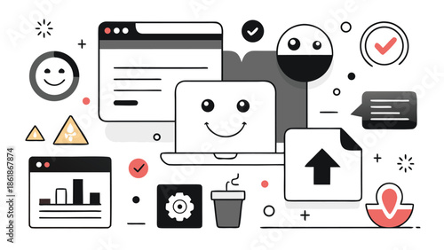 A group of website icons showcasing various functionalities, enhancing user experience and site navigation..eps