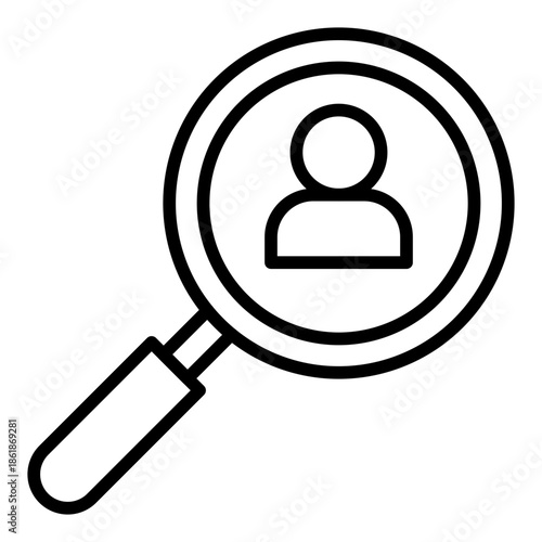 Employee Recruitment Search Isolated Vector Lineal Colour Style Icon Editable Stroke