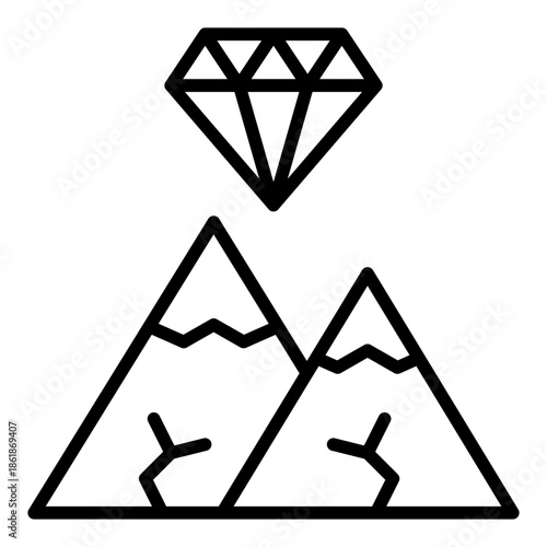 Valuable Asset Diamond Isolated Vector Lineal Colour Style Icon Editable Stroke