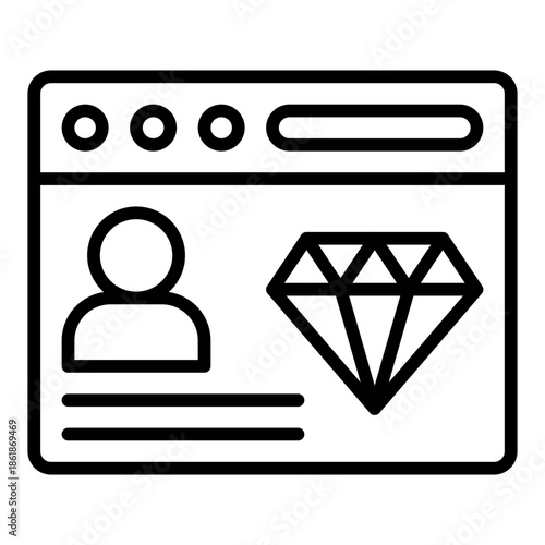 Premium Account Profile Isolated Vector Lineal Colour Style Icon Editable Stroke