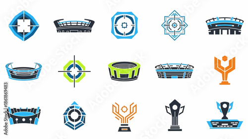 Collection of Various Trophy and Award Icons.