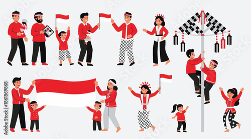 Indonesian Independence Day Celebration with Diverse Festive Activities