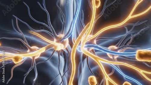 3D animation of orexinergic neurons in the lateral hypothalamus with electrical activity